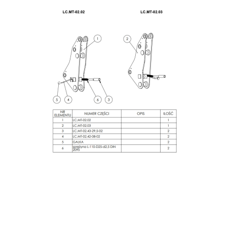 Części do Ładowacza czołowego Metal-Technik Tytan MT-02